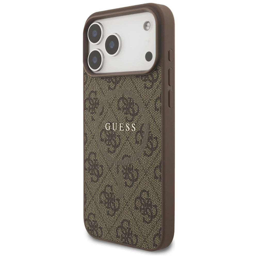 Guess MagSafe dėklas iPhone 17 Pro Max – rudas