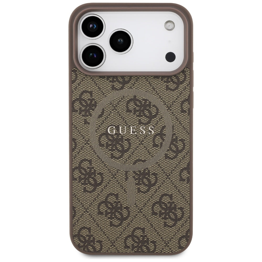 Guess MagSafe dėklas iPhone 17 Pro Max – rudas
