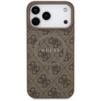 Guess MagSafe dėklas iPhone 17 Pro Max – rudas