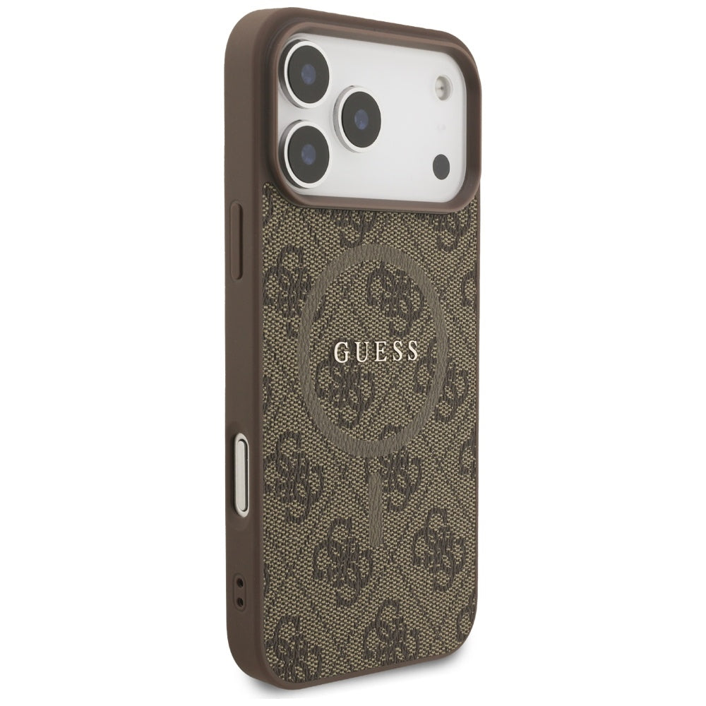 Guess MagSafe dėklas iPhone 17 Pro Max – rudas