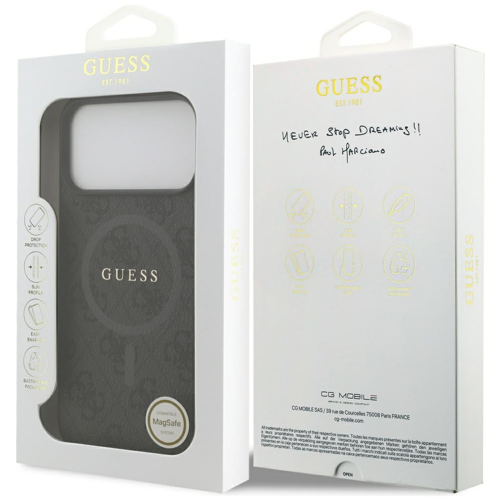 Guess MagSafe dėklas iPhone 17 Pro Max – juodas