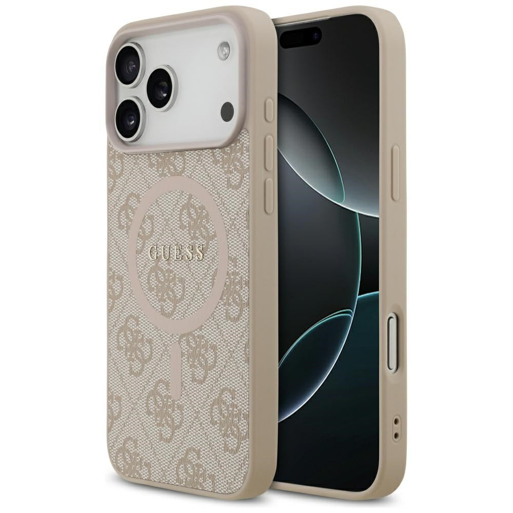 Guess MagSafe dėklas iPhone 17 Pro Max – rožinis