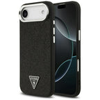 Guess Glitter Triangle Logo MagSafe dėklas iPhone 17 Air - juodas -- iPhone 17 Air