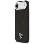 Guess Glitter Triangle Logo MagSafe dėklas iPhone 17 Air - juodas -- iPhone 17 Air