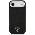 Guess Glitter Triangle Logo MagSafe dėklas iPhone 17 Air - juodas -- iPhone 17 Air