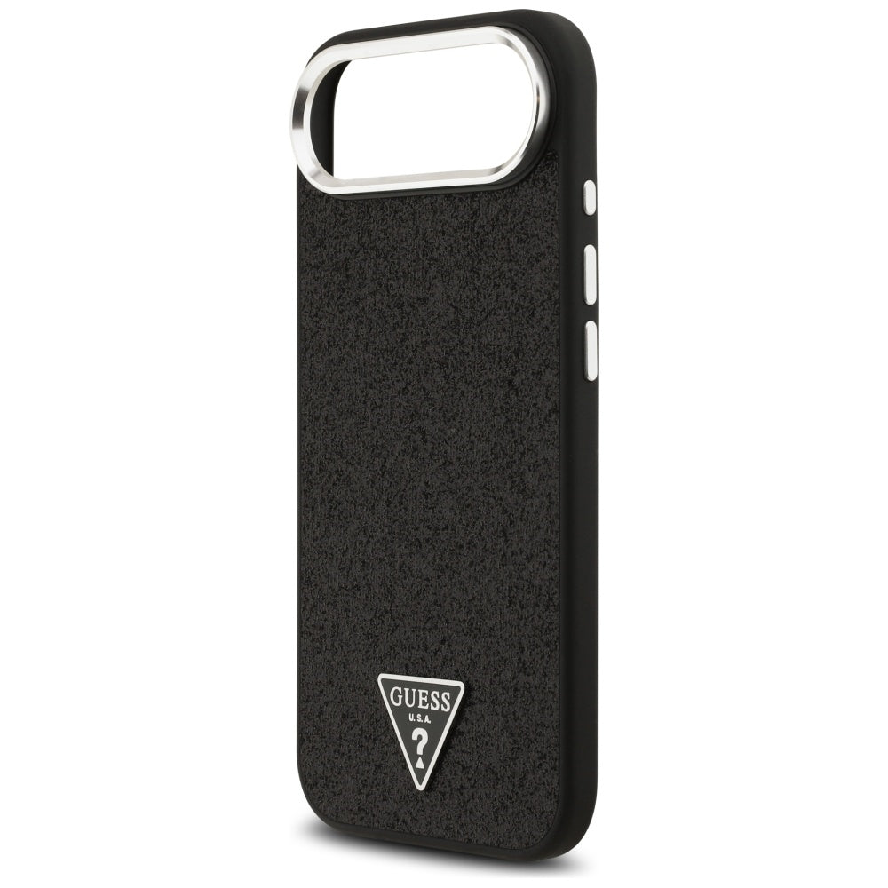 Guess Glitter Triangle Logo MagSafe dėklas iPhone 17 Air - juodas -- iPhone 17 Air