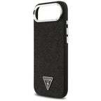 Guess Glitter Triangle Logo MagSafe dėklas iPhone 17 Air - juodas -- iPhone 17 Air