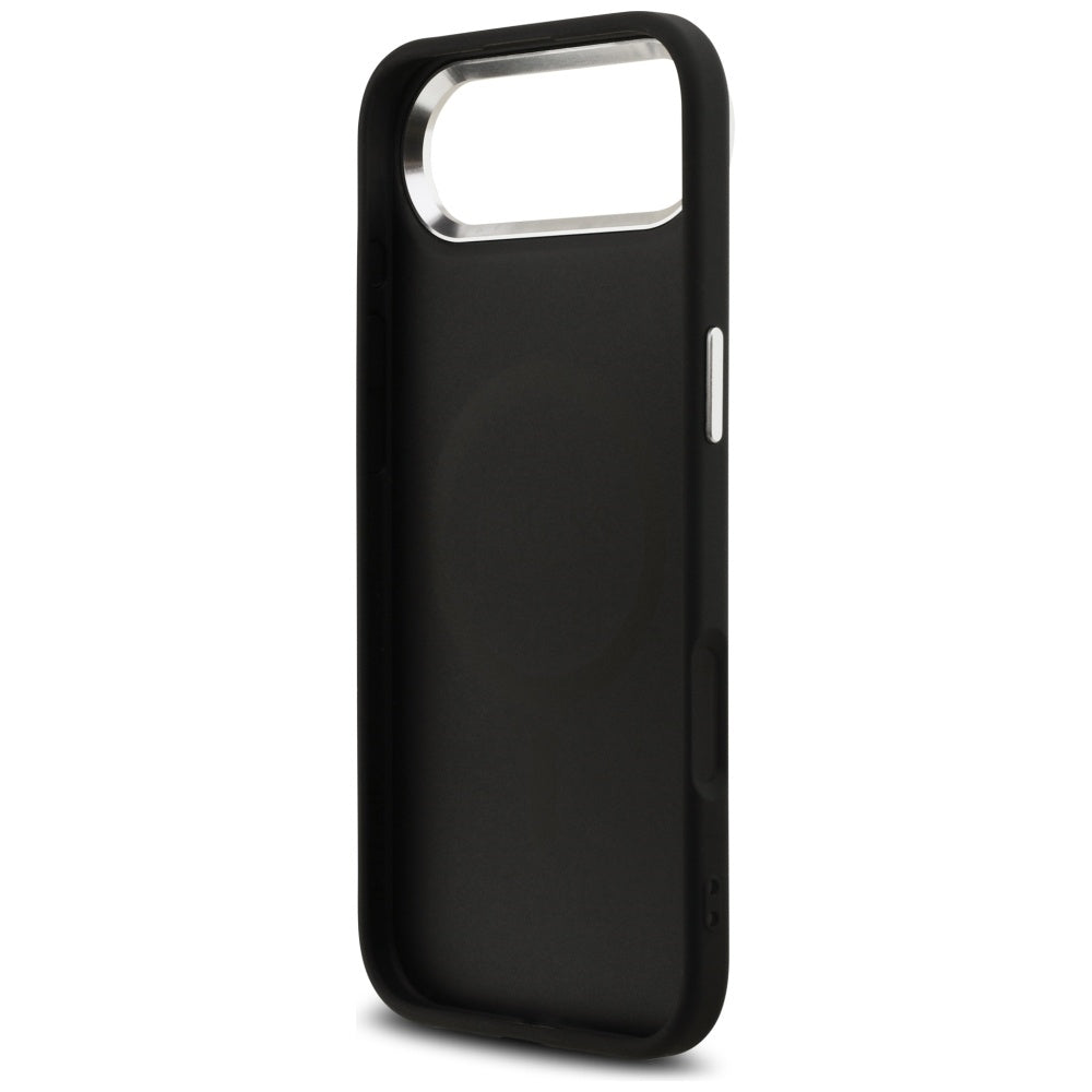 Guess Glitter Triangle Logo MagSafe dėklas iPhone 17 Air - juodas -- iPhone 17 Air