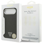 Guess Glitter Triangle Logo MagSafe dėklas iPhone 17 Air - juodas -- iPhone 17 Air