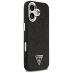 Guess Blizgantis trikampis logotipas MagSafe Dėklas, skirtas iPhone 17 - Black