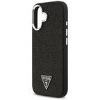 Guess Blizgantis trikampis logotipas MagSafe Dėklas, skirtas iPhone 17 - Black