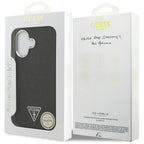 Guess Blizgantis trikampis logotipas MagSafe Dėklas, skirtas iPhone 17 - Black