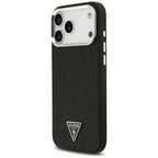 Guess Blizgantis trikampis logotipas MagSafe Dėklas, skirtas iPhone 17 Pro Max - Black