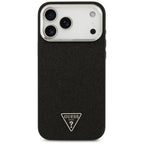 Guess Blizgantis trikampis logotipas MagSafe Dėklas, skirtas iPhone 17 Pro Max - Black