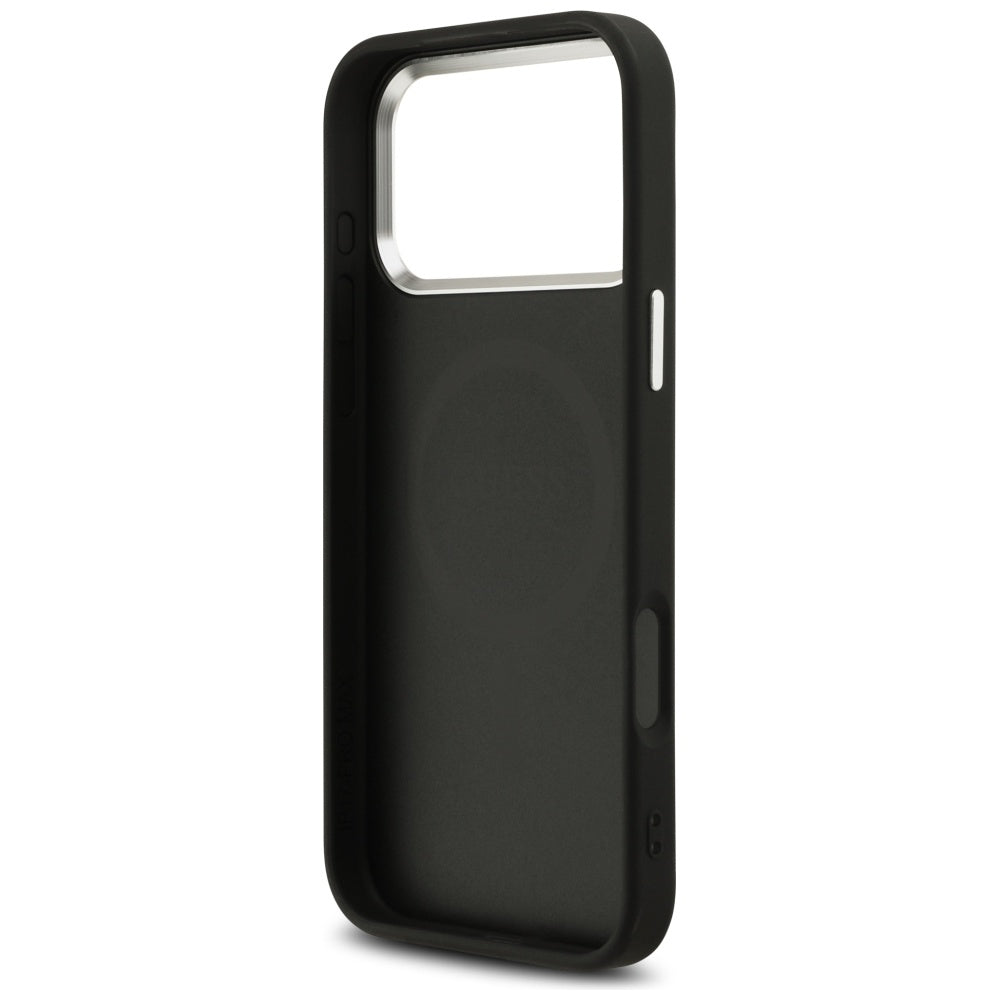 Guess Blizgantis trikampis logotipas MagSafe Dėklas, skirtas iPhone 17 Pro Max - Black