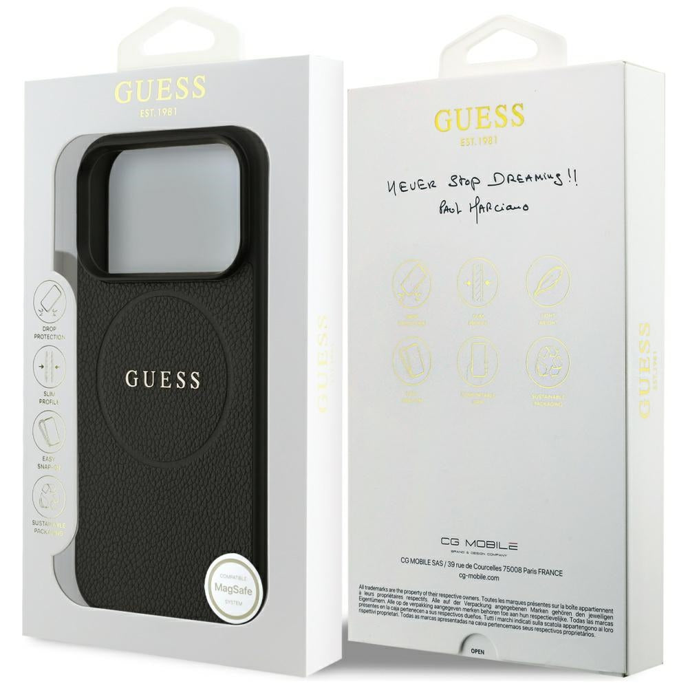 Guess MagSafe dėklas iPhone 17 Pro – juodas -- iPhone 17 Pro