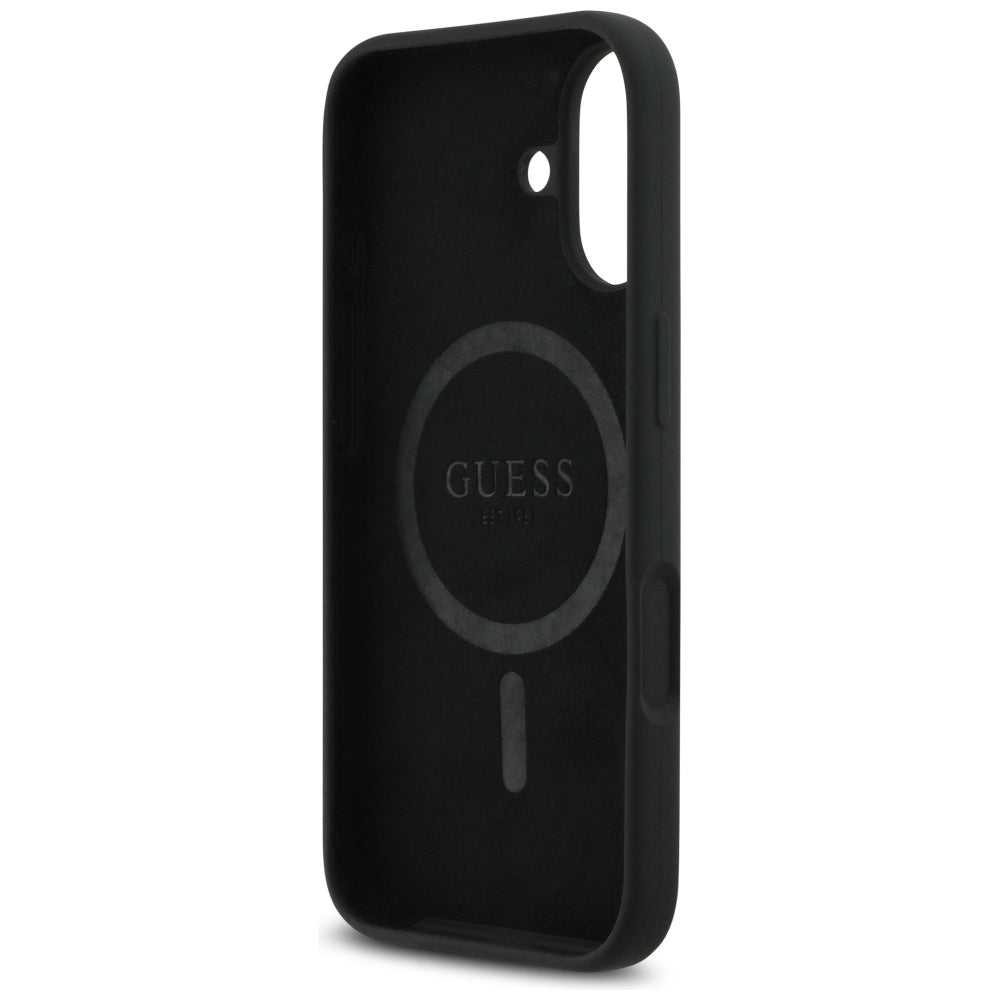 Guess MagSafe silikoninis dėklas iPhone 17 – juodas