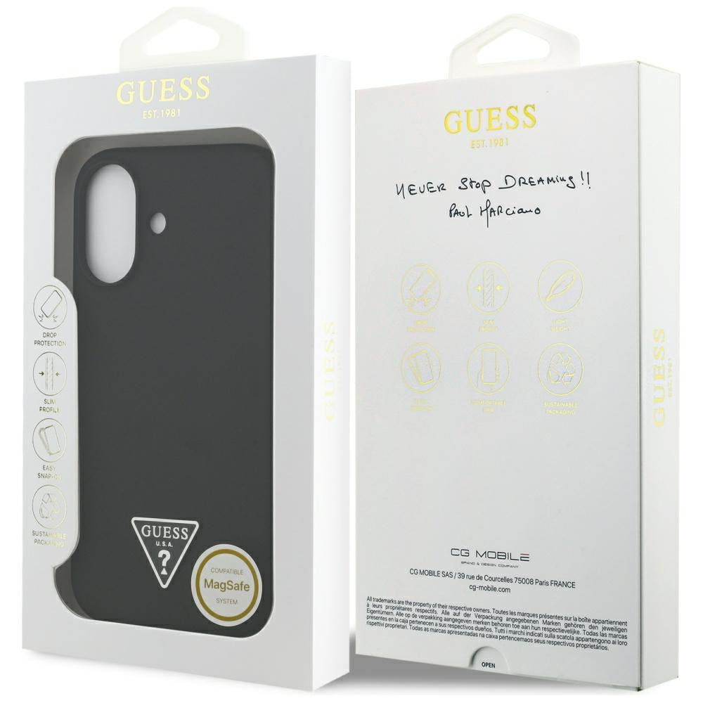 Guess MagSafe silikoninis dėklas iPhone 17 – juodas