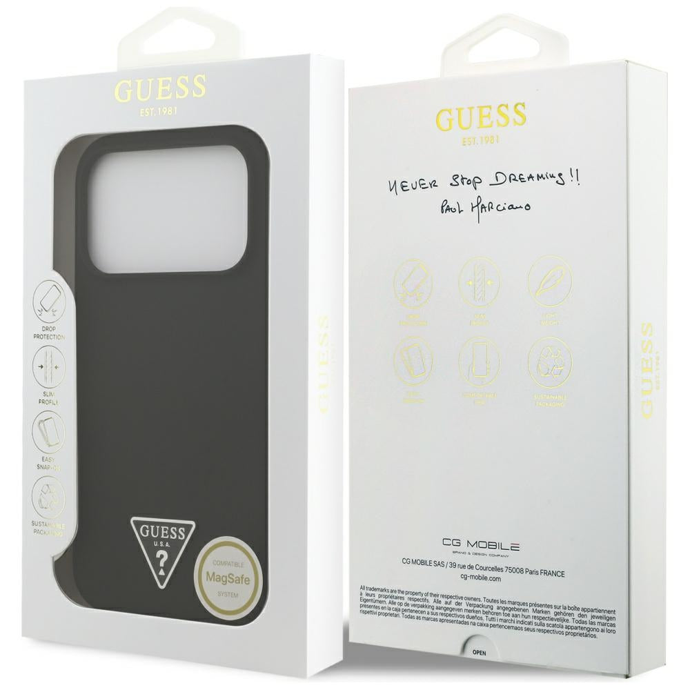 Guess MagSafe dėklas iPhone 17 Pro – juodas