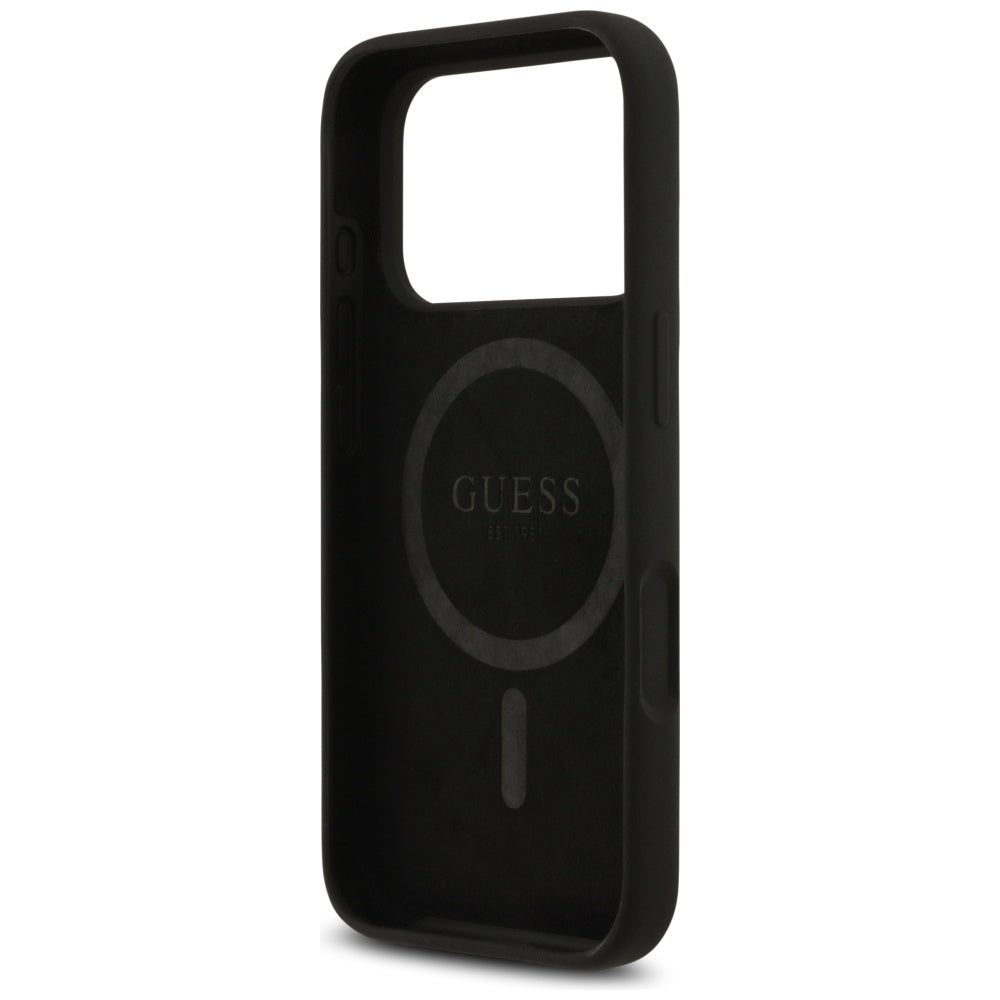 Guess MagSafe dėklas iPhone 17 Pro Max – juodas
