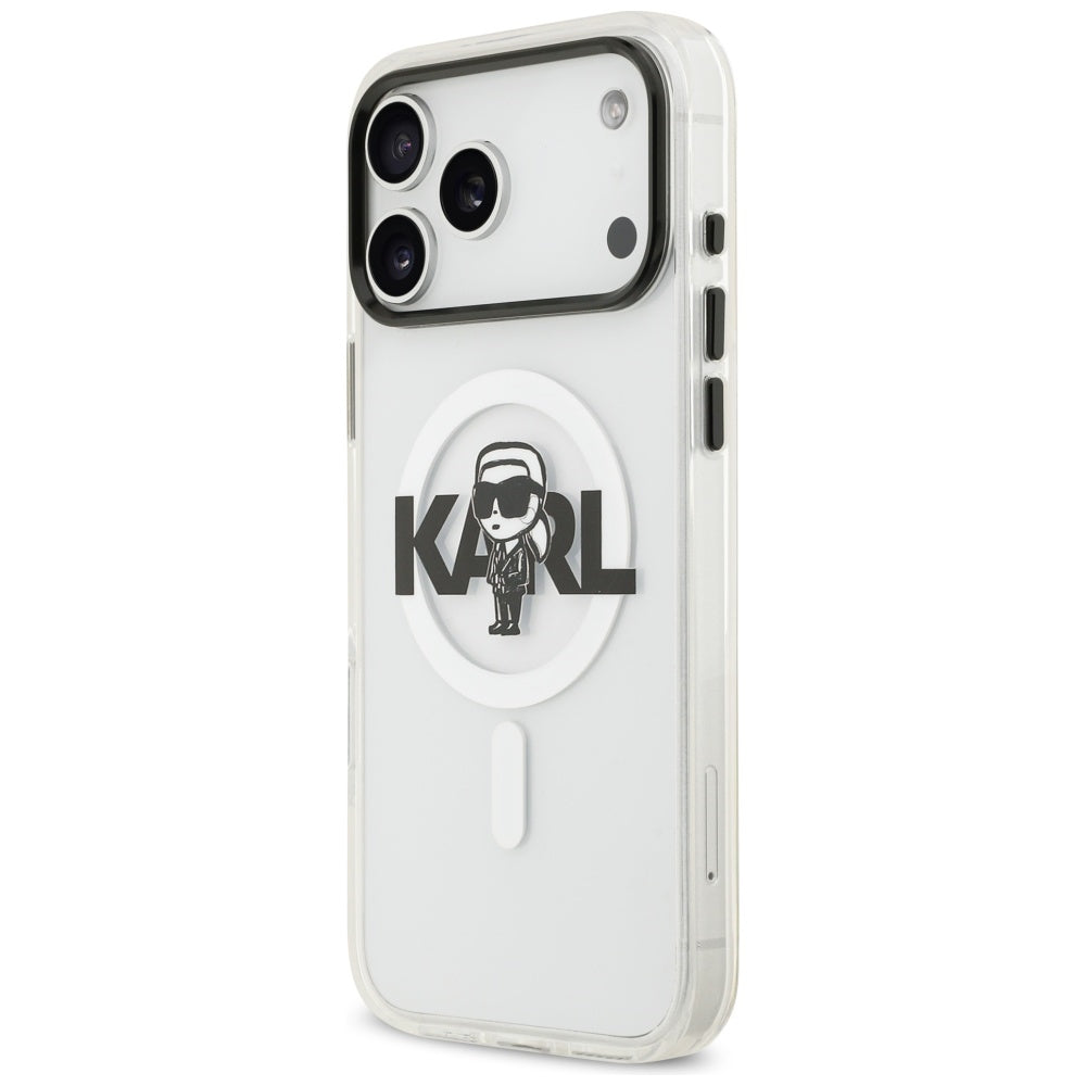 Karl Lagerfeld MagSafe dėklas iPhone 17 Pro Max – skaidrus