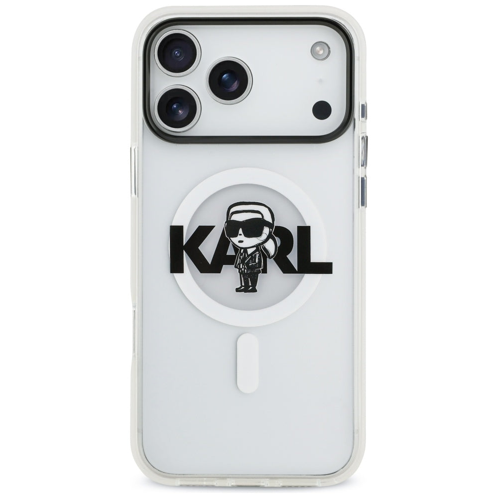 Karl Lagerfeld MagSafe dėklas iPhone 17 Pro Max – skaidrus