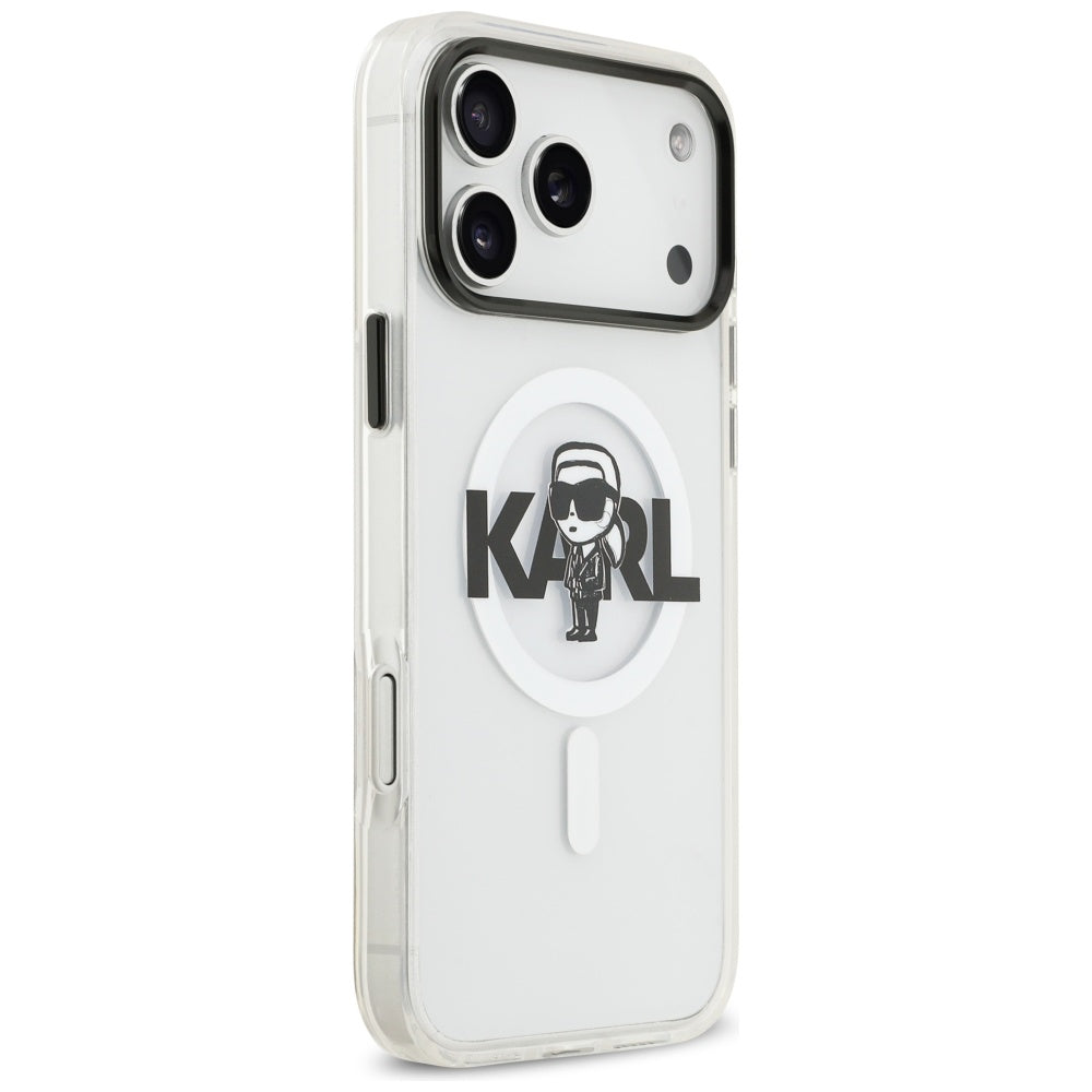 Karl Lagerfeld MagSafe dėklas iPhone 17 Pro Max – skaidrus