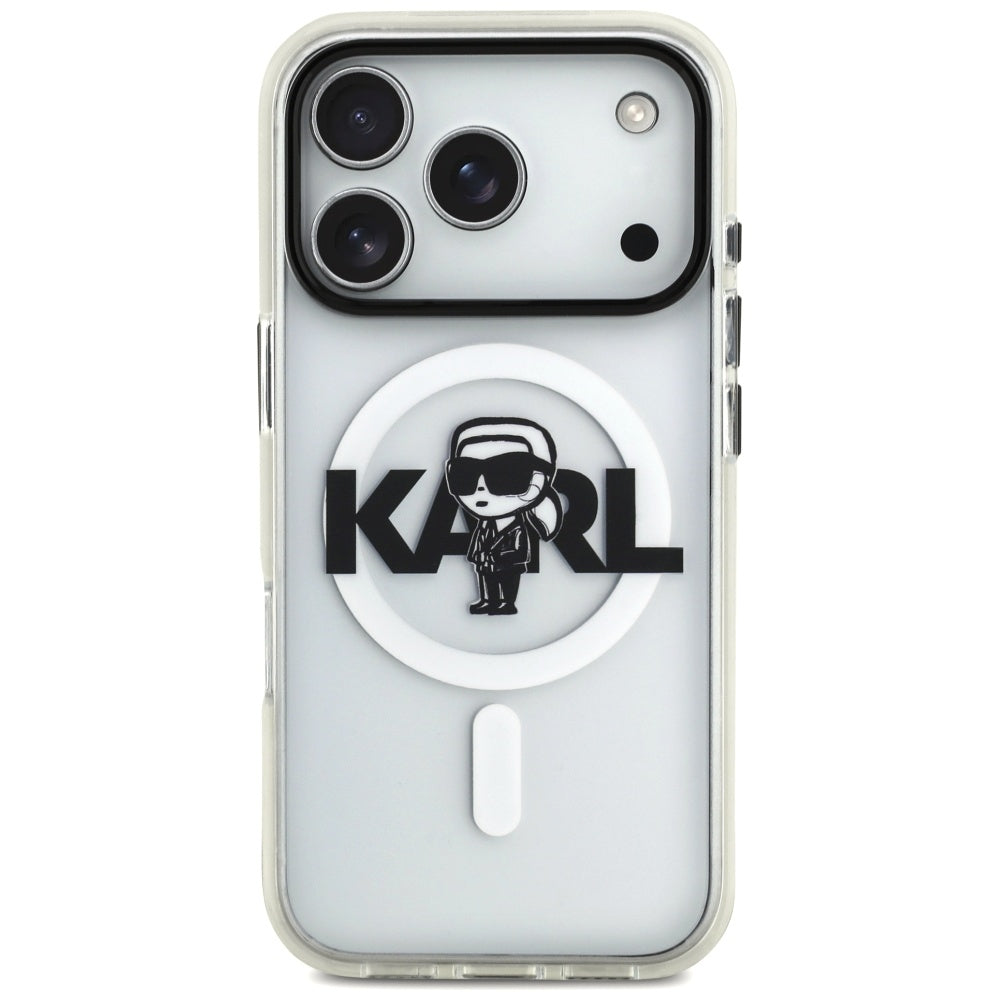Karl Lagerfeld MagSafe dėklas iPhone 17 Pro – skaidrus