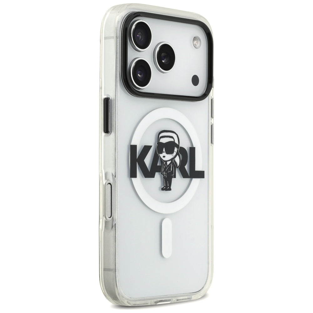 Karl Lagerfeld MagSafe dėklas iPhone 17 Pro – skaidrus