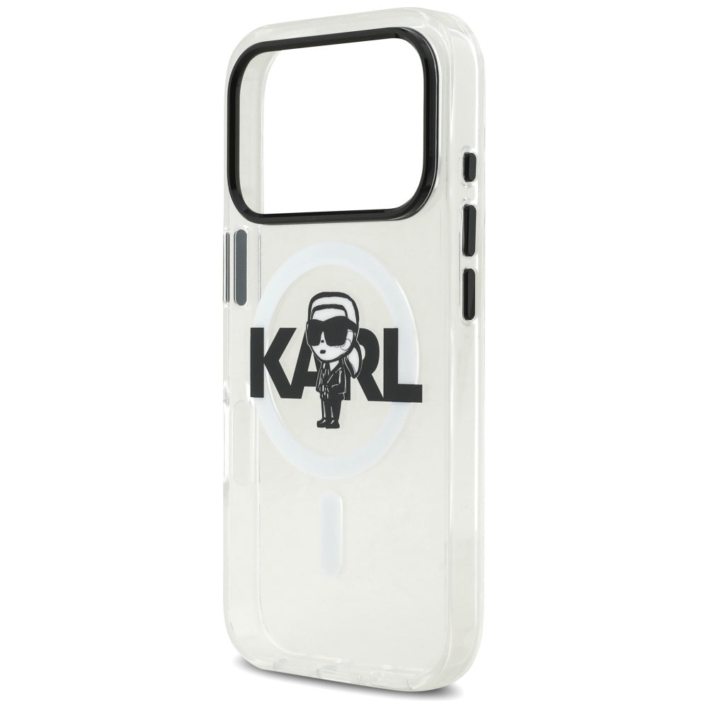 Karl Lagerfeld MagSafe dėklas iPhone 17 Pro – skaidrus