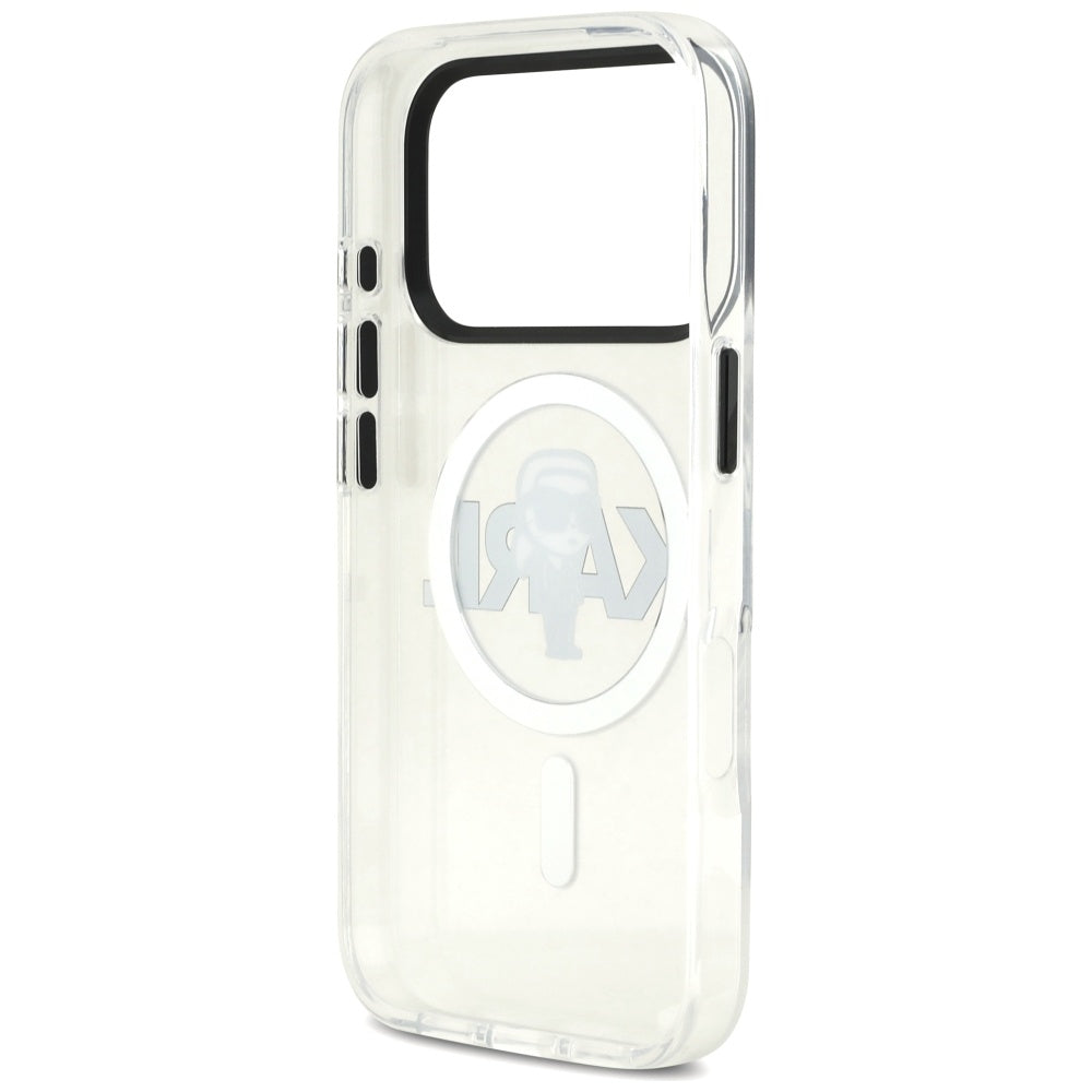 Karl Lagerfeld MagSafe dėklas iPhone 17 Pro – skaidrus