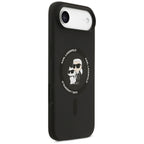 Karl Lagerfeld silikoninis Karl&Choupette žiedas MagSafe Dėklas, skirtas iPhone 17 Air - Black