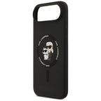 Karl Lagerfeld silikoninis Karl&Choupette žiedas MagSafe Dėklas, skirtas iPhone 17 Air - Black