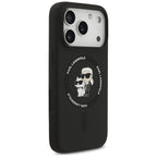 Karl Lagerfeld silikoninis Karl&Choupette žiedas MagSafe Dėklas, skirtas iPhone 17 Pro Max - Black -- iPhone 17 Pro Max