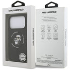 Karl Lagerfeld silikoninis Karl&Choupette žiedas MagSafe Dėklas, skirtas iPhone 17 Pro Max - Black -- iPhone 17 Pro Max