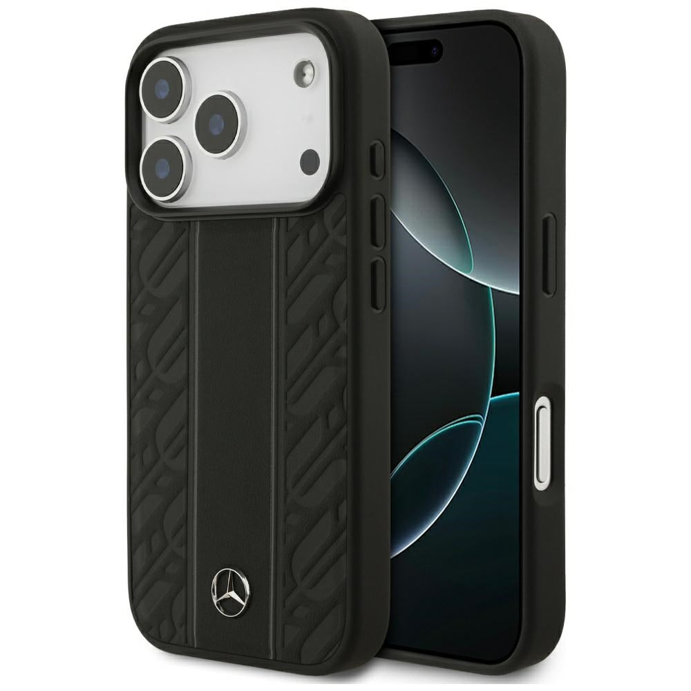 Mercedes Odiniai lauro lapai dryžiai MagSafe Dėklas, skirtas iPhone 17 Pro - Black