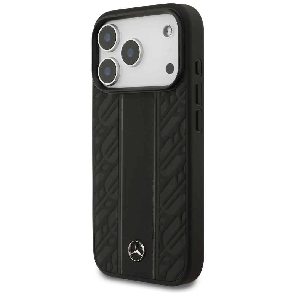 Mercedes Odiniai lauro lapai dryžiai MagSafe Dėklas, skirtas iPhone 17 Pro - Black