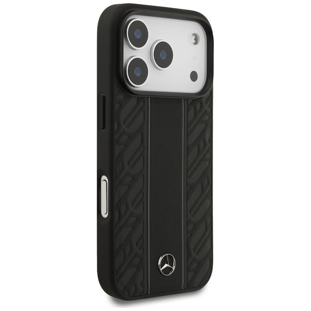 Mercedes Odiniai lauro lapai dryžiai MagSafe Dėklas, skirtas iPhone 17 Pro - Black