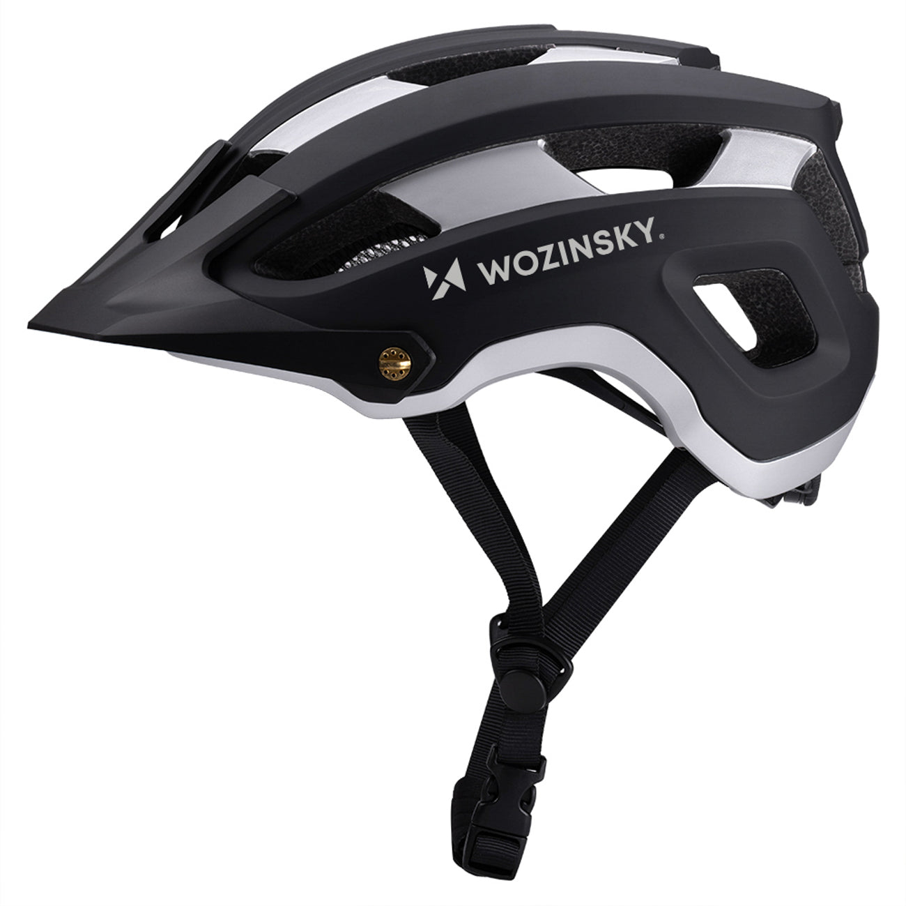 Wozinsky MTB dviračio šalmas su nuimamu snapu, lengvas L - juodas ir sidabrinis -- Bicycle Helmets