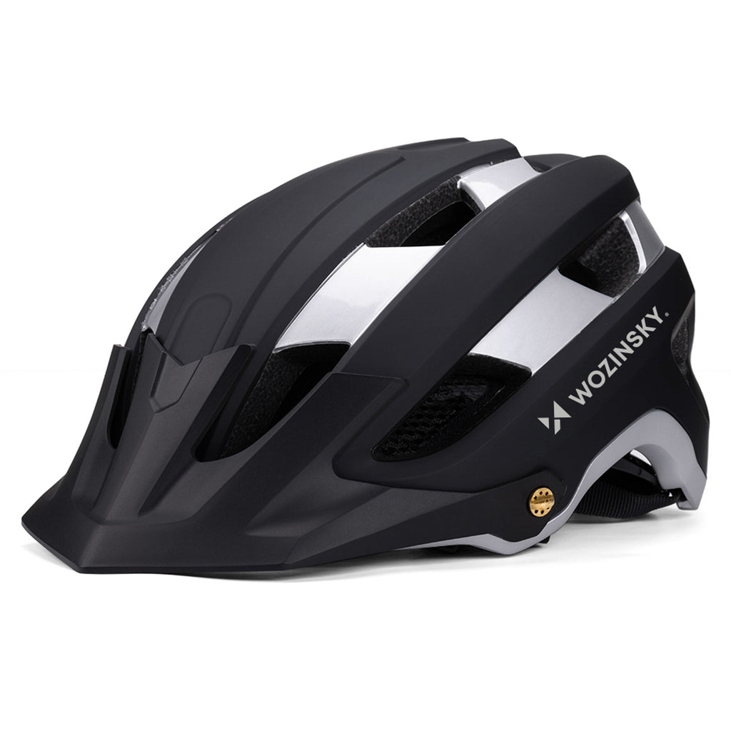 Wozinsky MTB dviračio šalmas su nuimamu snapu, lengvas L - juodas ir sidabrinis -- Bicycle Helmets