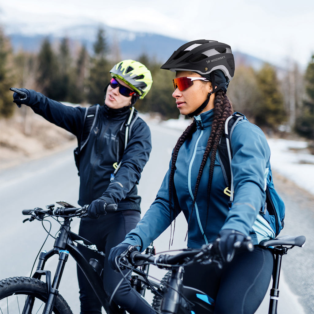 Wozinsky MTB dviračio šalmas su nuimamu snapu, lengvas L - juodas ir sidabrinis -- Bicycle Helmets