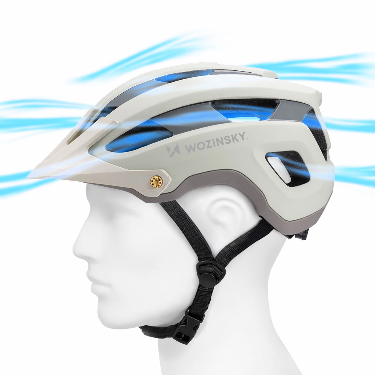 Wozinsky MTB dviračio šalmas su nuimama viršūne, lengvas, L - pastelinė žalia -- Bicycle Helmets