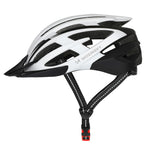 Wozinsky MTB dviračio šalmas su nuimama viršūne ir galine USB šviesa M - juodai balta -- Bicycle Helmets
