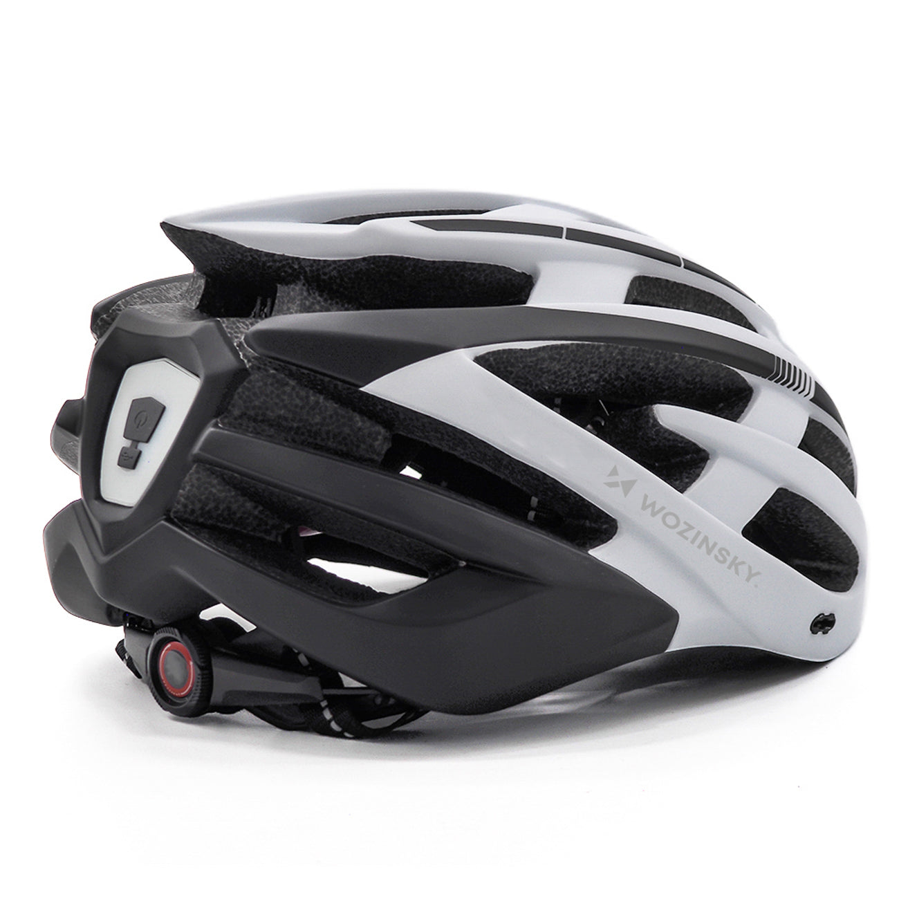 Wozinsky MTB dviračio šalmas su nuimama viršūne ir galine USB šviesa M - juodai balta -- Bicycle Helmets
