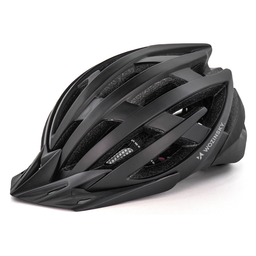 Wozinsky MTB dviračio šalmas su nuimama viršūne ir galine USB šviesa M - juodas -- Bicycle Helmets