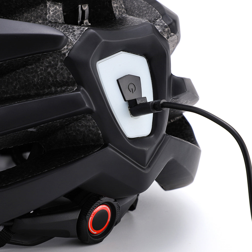 Wozinsky MTB dviračio šalmas su nuimama viršūne ir galine USB šviesa M - juodas -- Bicycle Helmets
