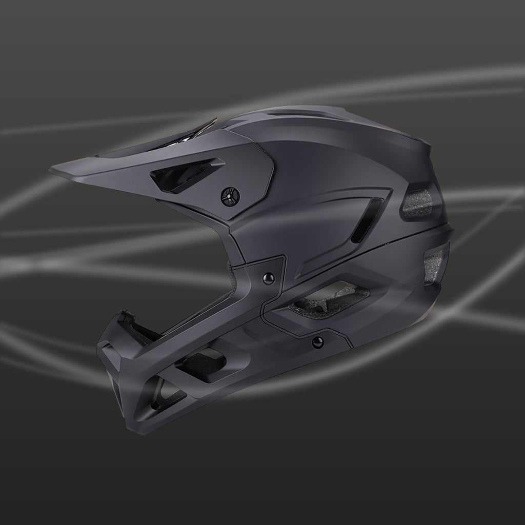 Wozinsky pilno veido dviračio šalmas su nuimama viršūne 57-59 cm - juodas -- Bicycle Helmets