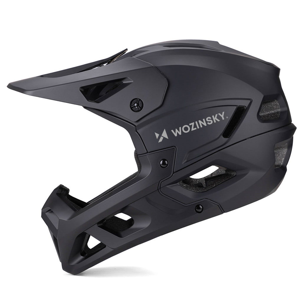 Wozinsky pilno veido dviračio šalmas su nuimama viršūne 57-59 cm - juodas -- Bicycle Helmets