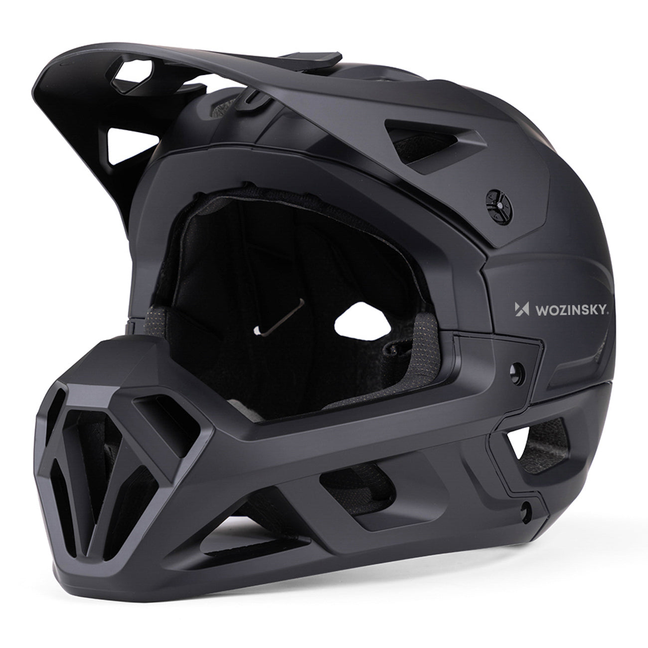 Wozinsky pilno veido dviračio šalmas su nuimama viršūne 57-59 cm - juodas -- Bicycle Helmets