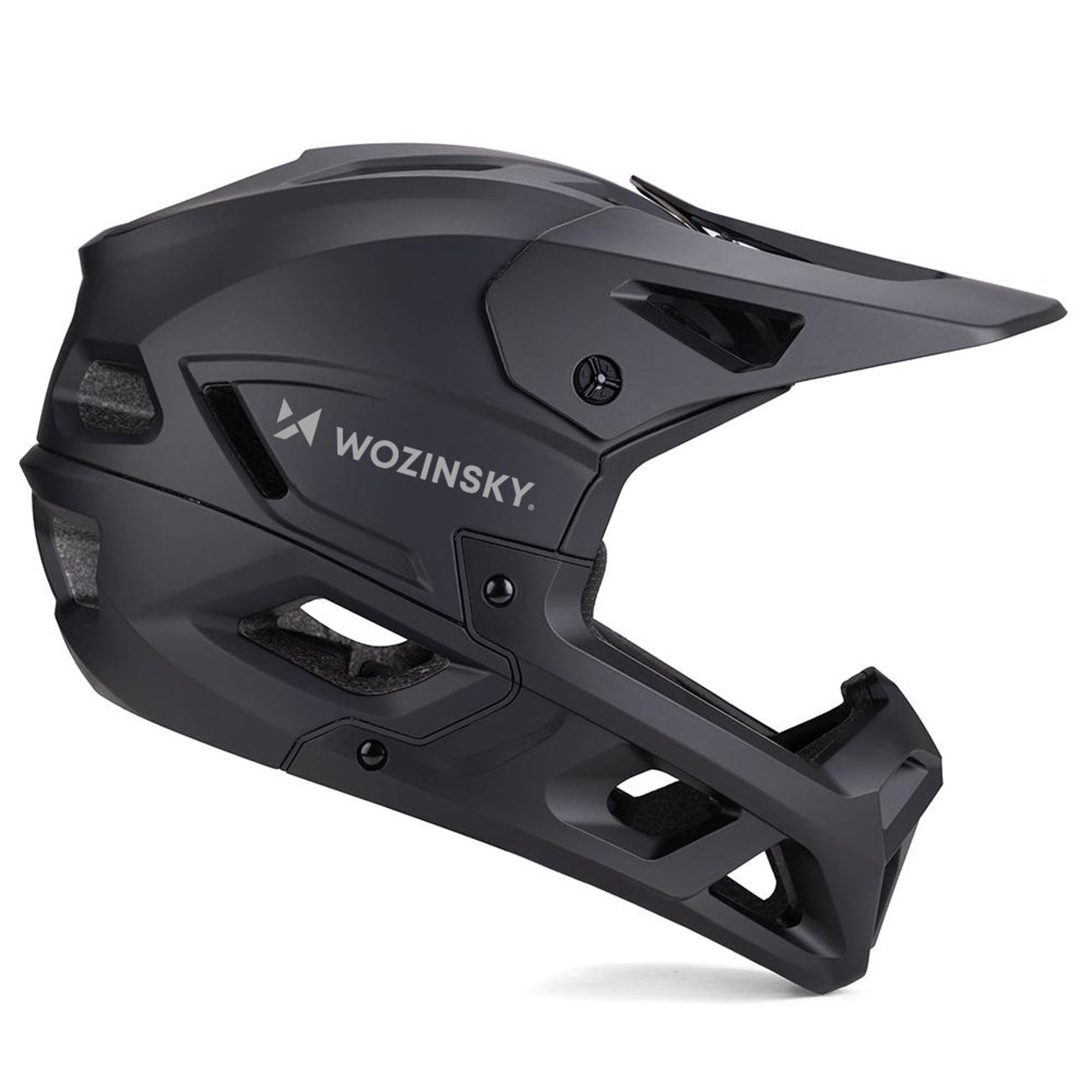 Wozinsky pilno veido dviračio šalmas su nuimama viršūne 57-59 cm - juodas -- Bicycle Helmets